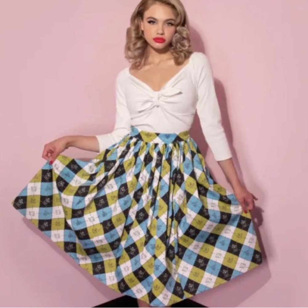 Vixen by Micheline Pitt ghostbusters Swing Skirt pinup couture Size XS